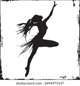 Vector Dancing Silhouette solo negro