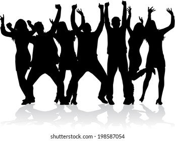 Dancing Silhouette Illustration Stock Vector (Royalty Free) 221994805