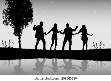 Dancing silhouettes