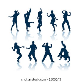 Dancing silhouettes. To see all my silhouettes, search by keywords: "agb-svect" or "agb-srastr"