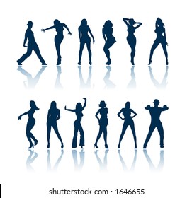 Dancing silhouettes. To see all my silhouettes, search by keywords: "agb-svect" or "agb-srastr"
