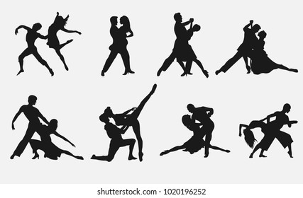 Dancing silhouettes set