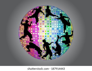 Dancing silhouettes in stroboscopic ball
