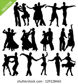 Dancing silhouettes vector