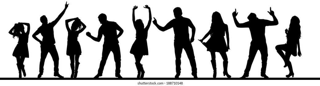 Dancing silhouettes, vector 