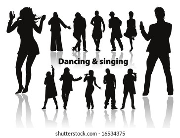 dancing and singing people's silhouette p. 3