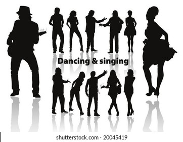 dancing and singing people's silhouette p. 4