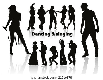 dancing and singing people's silhouette p. 7