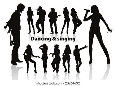 dancing and singing people's silhouette p.6