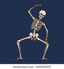 Dancing skeleton with a dark background