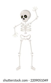 dancing skeleton design over white