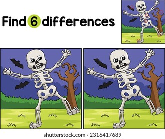 Dancing Skeleton Halloween Find The Differences