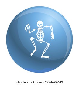 Dancing skeleton icon. Simple illustration of dancing skeleton vector icon for web design isolated on white background