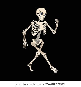 Dancing Skeleton vector for t shirt design.