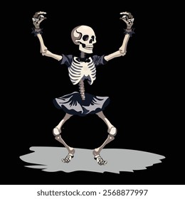 Dancing Skeleton vector for t shirt design.