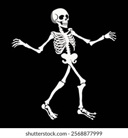 Dancing Skeleton vector for t shirt design.