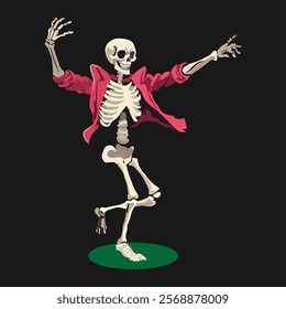 Dancing Skeleton vector for t shirt design.