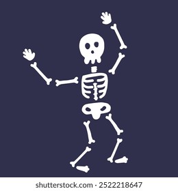 Dancing Skeletons, Quirky White Skeleton Illustrations