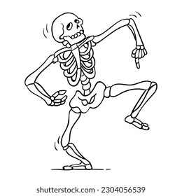 Dancing skull vector. Suitable for skull icon or funny sticker.