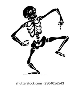 Dancing skull vector. Suitable for skull icon or funny sticker.