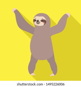 Dancing sloth icon. Flat illustration of dancing sloth vector icon for web design