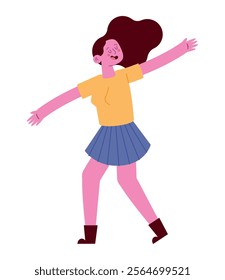 dancing smiling woman isolated icon