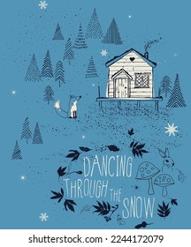 dancing snow girl slogan design t shirt