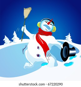 dancing Snowman on ice