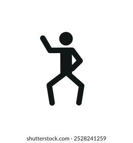  Hombre de palo de baile sobre fondo blanco aislado