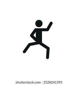  dancing stick man on isolated white background