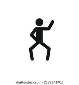  dancing stick man on isolated white background