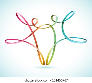 Dancing string figures vector