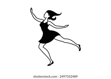 Dancing in the style  Vector illustration. Isolated on a white background