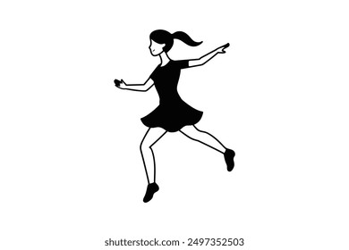 Dancing in the style  Vector illustration. Isolated on a white background