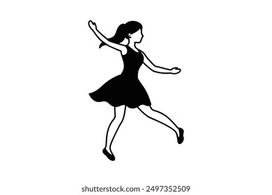 Dancing in the style  Vector illustration. Isolated on a white background