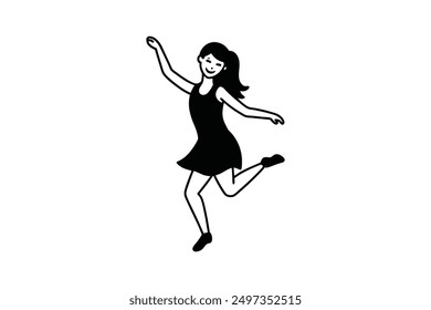Dancing in the style  Vector illustration. Isolated on a white background