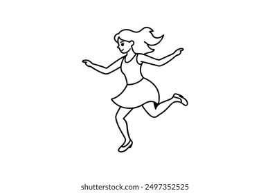 Dancing in the style  Vector illustration. Isolated on a white background