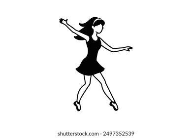 Dancing in the style  Vector illustration. Isolated on a white background