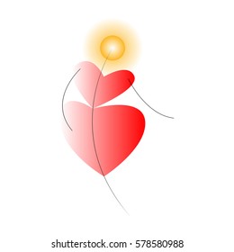 Dancing sun and hearts.