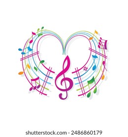 Dancing swirling musical notes free vector download 