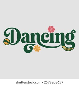 Dancing text of saint patrick day vector typography transparent background