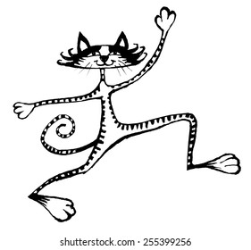 Dancing thin cat