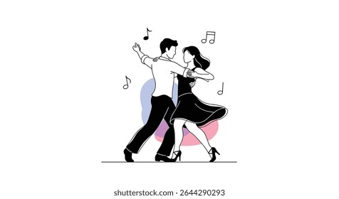 Dançando Juntos Graciosamente Um Casal Aproveitando O Momento Com Paixão E Felicidade