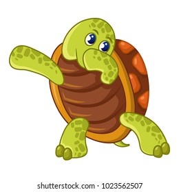 Dancing turtle icon. Cartoon illustration of dancing turtle vector icon for web