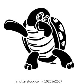 Dancing turtle icon. Simple illustration of dancing turtle vector icon for web