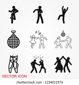 Dancing vector icon. Illustration on background, people dance