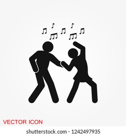 Dancing vector icon. Illustration on background, people dance