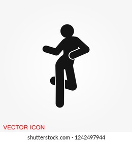 Dancing vector icon. Illustration on background, people dance