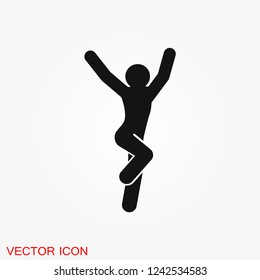 Dancing vector icon. Illustration on background, people dance