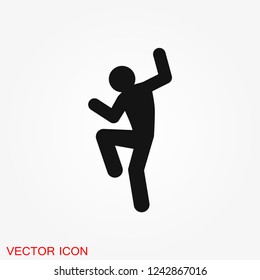 Dancing vector icon. Illustration on background, people dance
